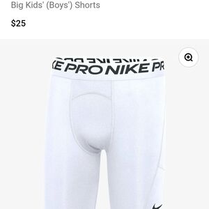 Nike Kids' White Performance Compression Shorts